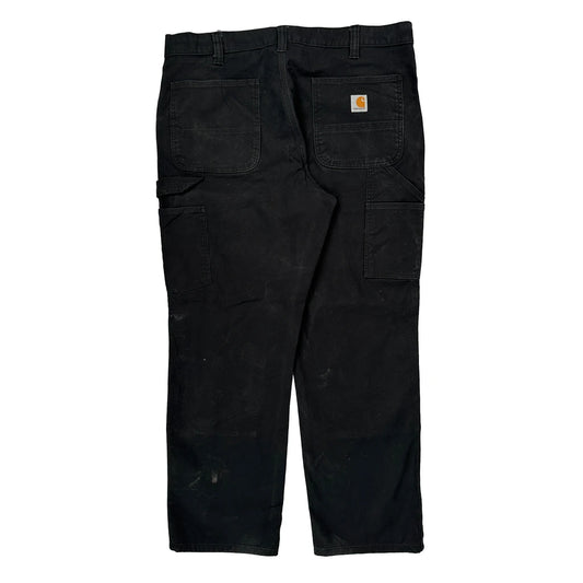 Carhartt Double Knee Cargo Trousers - 37W 31L Black Cotton