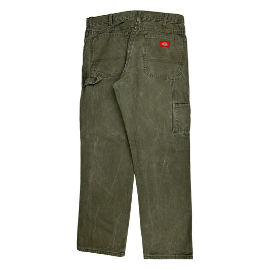 Dickies Carpenter Trousers - 34W 30L Green Cotton
