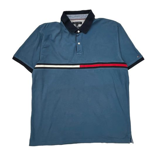 Tommy Hilfiger Striped Polo Shirt - 2XL Black Cotton