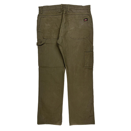 Dickies Carpenter Trousers - 36W 32L Green Cotton