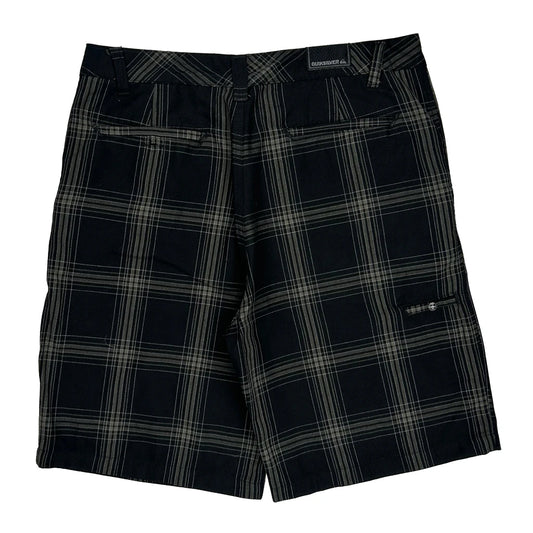 Quiksilver Checked Shorts - 36W 10L Black Cotton