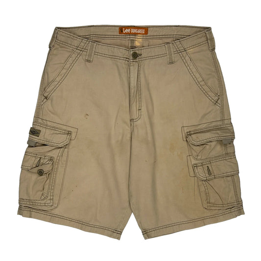 Lee Cargo Cargo Shorts - 34W 10L Beige Cotton