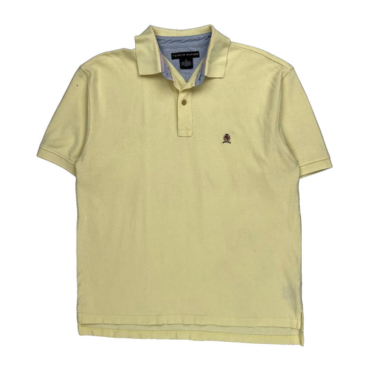 Vintage Tommy Hilfiger Polo Shirt - Large Yellow Cotton
