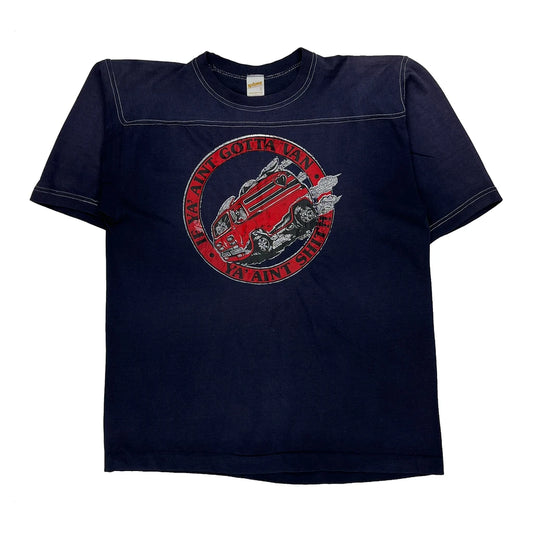 1970S Sportswear Funny Van Graphic T-Shirt - XL Navy Cotton
