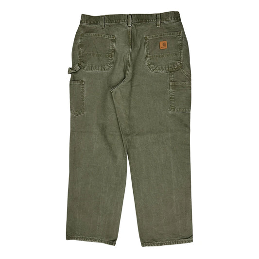 Carhartt Carpenter Trousers - 36W 31L Green Cotton