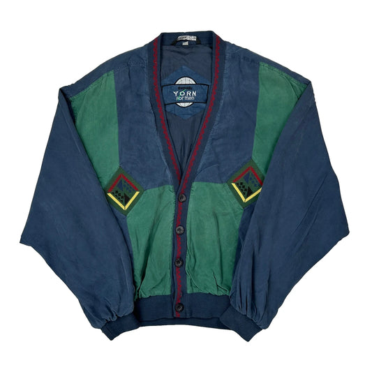 Vintage Yorn Cardigan Jacket - Medium Blue Cotton