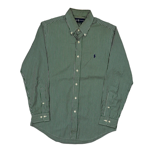 Ralph Lauren Striped Shirt - Medium Green Cotton