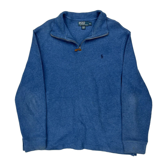 Polo By Ralph Lauren 1/4 Zip - XL Blue Cotton
