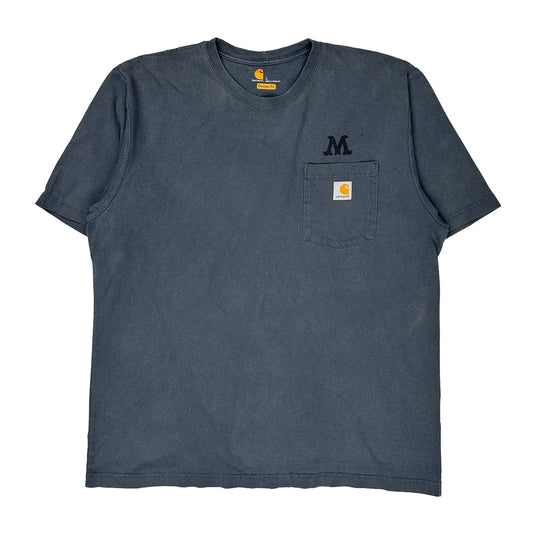 Workers Unite Carhartt Graphic T-Shirt - Large Navy Cotton