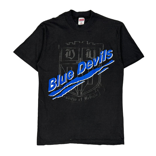 Made In USA Single Stitch Blue Devils Soffe T-Shirt - Medium Black Cotton