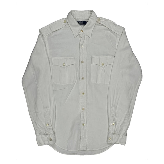 Vintage Polo By Ralph Lauren Shirt - Small White Cotton