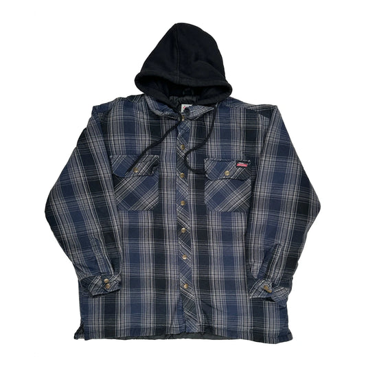 Vintage Dickies Checked Overshirt - 2XL Blue Cotton