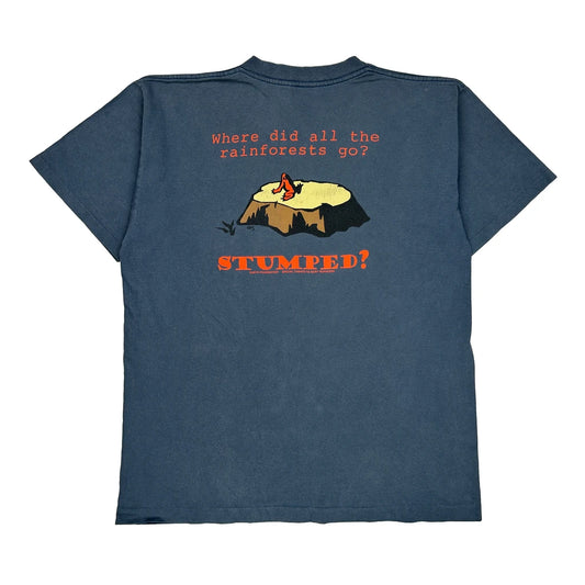 Made In USA Single Stitch Alore Graphic T-Shirt - Large Blue Cotton