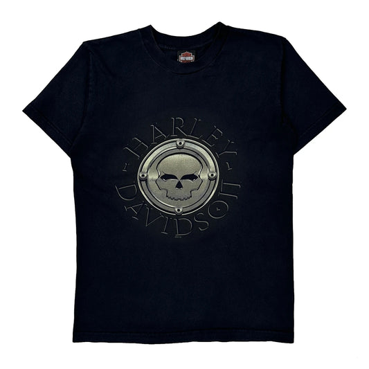 Harley Davidson Graphic T-Shirt - Medium Black Cotton