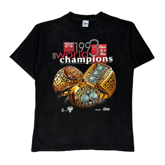 Made In USA Single Stitch Chicago Bulls Salem Nba T-Shirt - Large Black Cotton