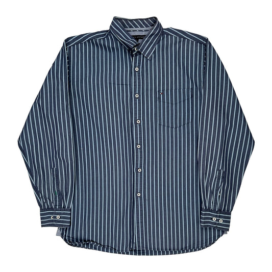 Tommy Hilfiger Striped Shirt - Large Blue Cotton