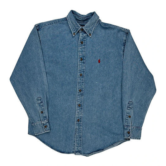 Ralph Lauren Sport Denim Shirt - Small Blue Cotton
