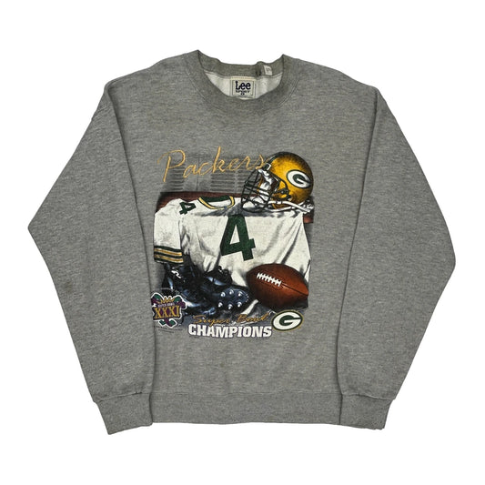 Made In USA Packers Lee Sport Nfl Sweatshirt - Large Grey Cotton