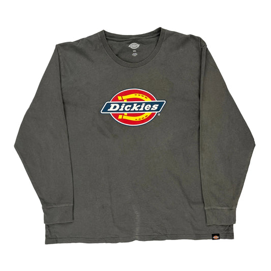 Dickies Long Sleeve T-Shirt - 2XL Grey Cotton