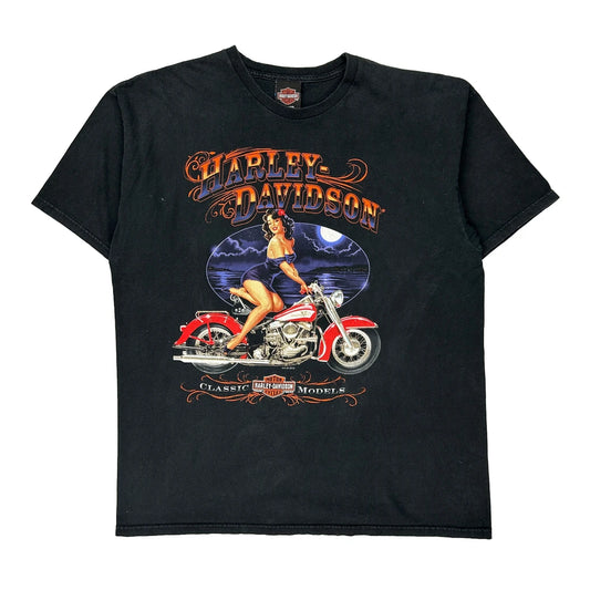 Classic Models Harley Davidson Graphic T-Shirt - XL Black Cotton