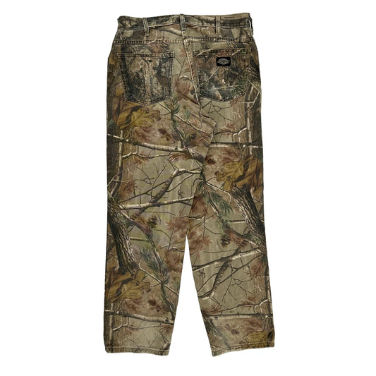 Dickies Camo Trousers - 33W 31L Khaki Cotton