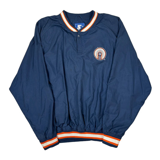Vintage Illinois Starter College Windbreaker - XL Navy Nylon