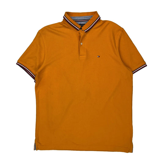 Tommy Hilfiger Polo Shirt - Large Orange Cotton