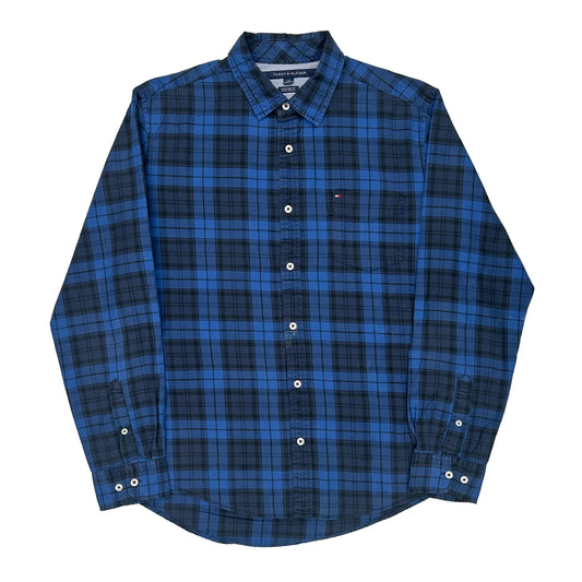 Custom Fit Tommy Hilfiger Checked Shirt - Large Blue Cotton