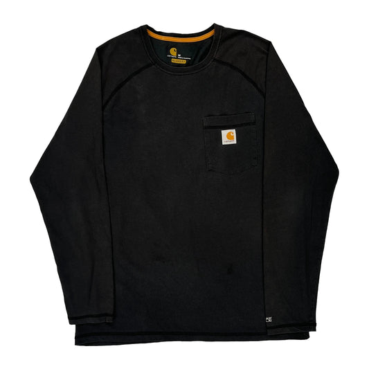 Carhartt Long Sleeve T-Shirt - Medium Black Cotton