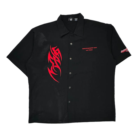 Harley Davidson Graphic Short Sleeve Shirt - XL Black Cotton