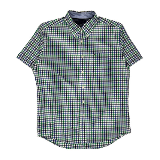 Tommy Hilfiger Checked Short Sleeve Shirt - Large Multicoloured Cotton