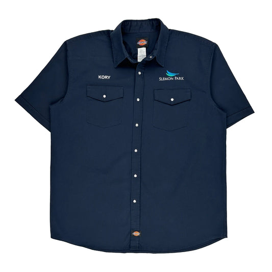 Slemon Park Dickies Short Sleeve Shirt - XL Navy Polyester Blend
