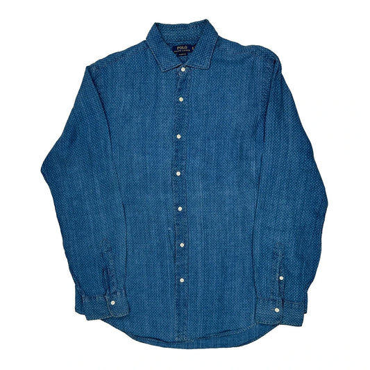 Polo By Ralph Lauren Polka Dot Patterned Shirt - XL Blue Cotton