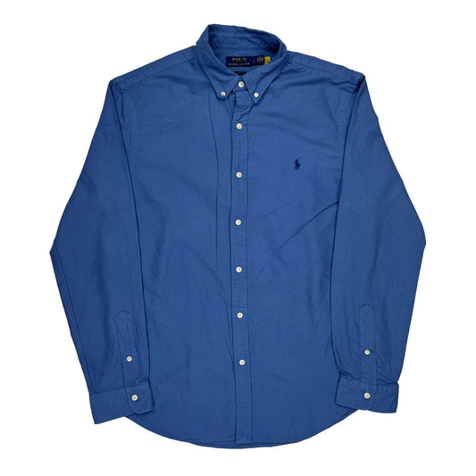 Polo By Ralph Lauren Slim Fit Shirt - Large Blue Cotton