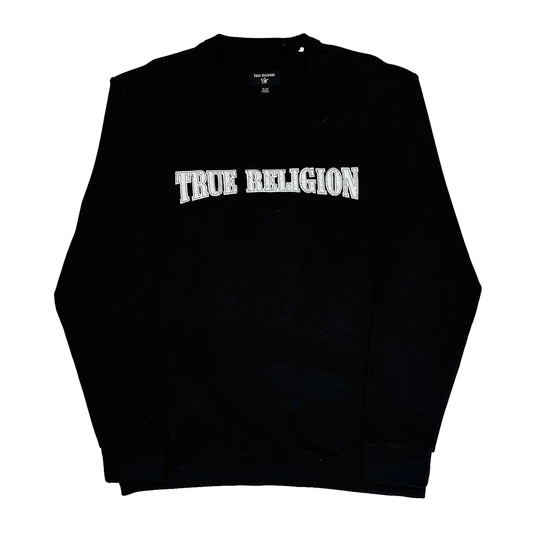 Vintage True Religion Spellout Sweatshirt - XL Black Cotton