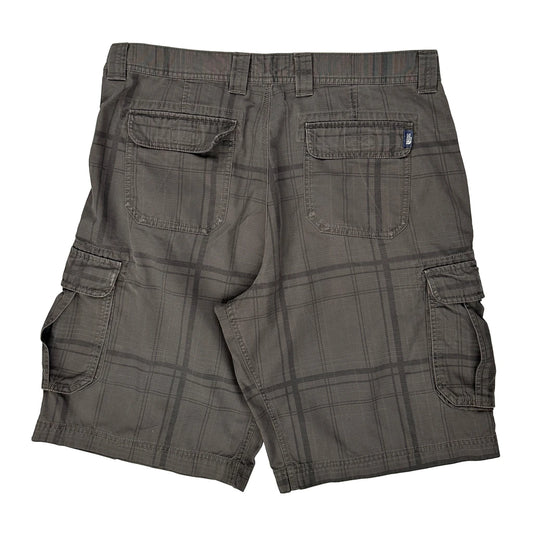 The North Face Checked Cargo Shorts - 34W 11L Grey Cotton