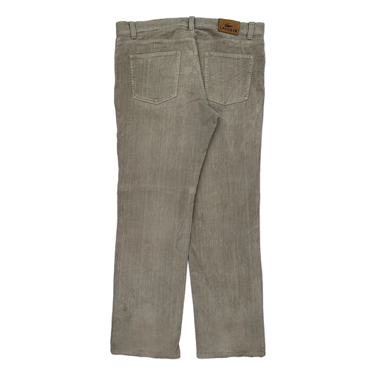 Lacoste Cord Trousers - 36″ Waist Grey Corduroy