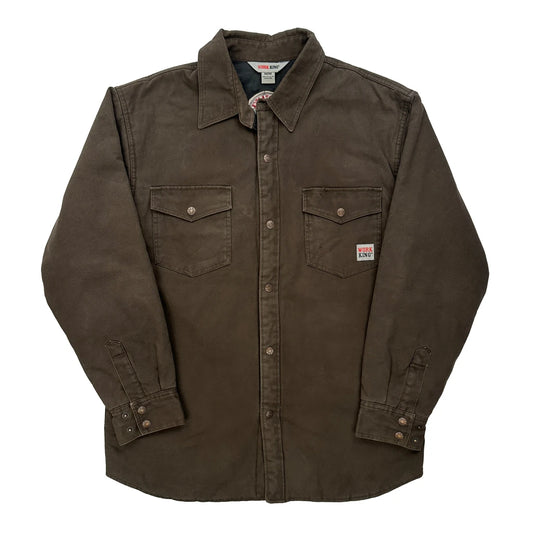 Vintage General Electric Work King Work Shirt Jacket - Medium Brown Cotton