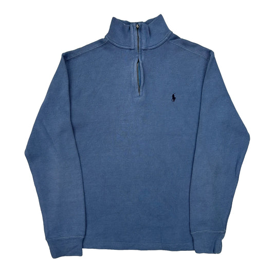 Age 14-16 Polo By Ralph Lauren 1/4 Zip - Large Blue Cotton