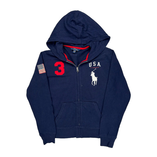 Age 10-12 Polo By Ralph Lauren Graphic Hoodie - Medium Navy Cotton