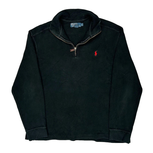 Polo By Ralph Lauren 1/4 Zip - Large Black Cotton