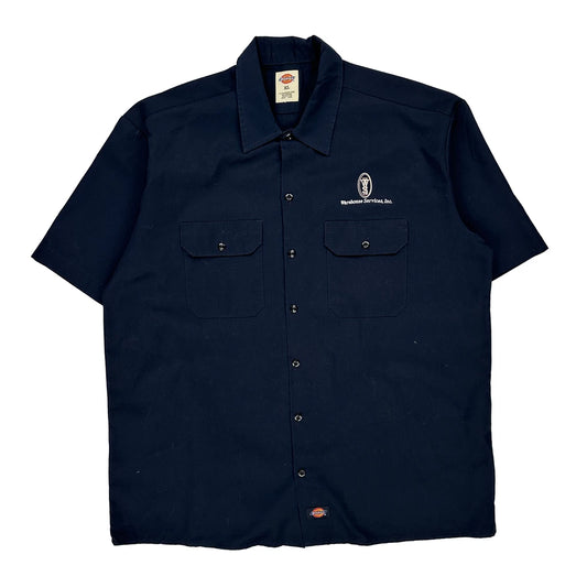 Dickies Short Sleeve Shirt - XL Navy Polyester Blend