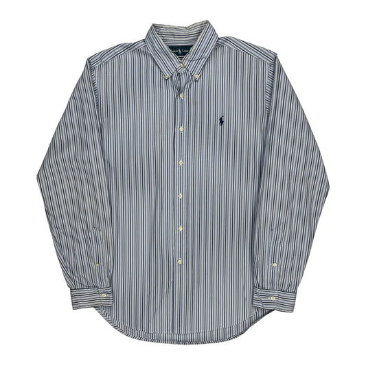 Ralph Lauren Striped Shirt - Large Blue Cotton