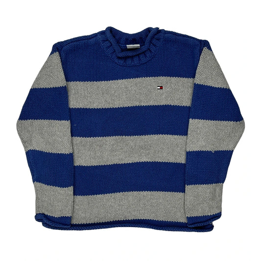 Age 6 Tommy Hilfiger Striped Jumper - XS Blue Cotton