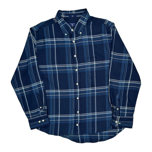Gant Checked Shirt - 2XL Navy Cotton