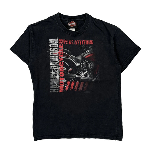 Vintage Age 10 Harley Davidson Graphic T-Shirt - Medium Black Cotton