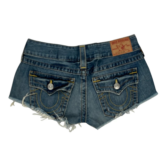 Made In USa True Religion Denim Shorts - 30W UK 8 Blue Cotton