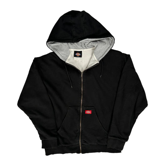 Dickies Full Zip Hoodie - Large Black Cotton