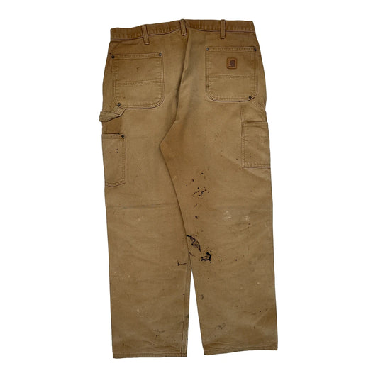 Carhartt Double Knee Carpenter Trousers - 38W 32L Brown Cotton