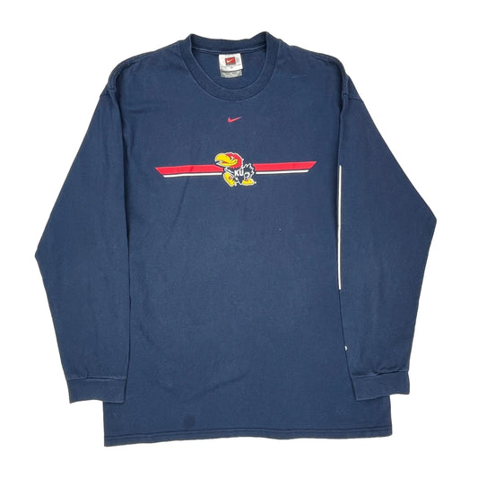 Jayhawks Nike College Long Sleeve T-Shirt - XL Blue Cotton
